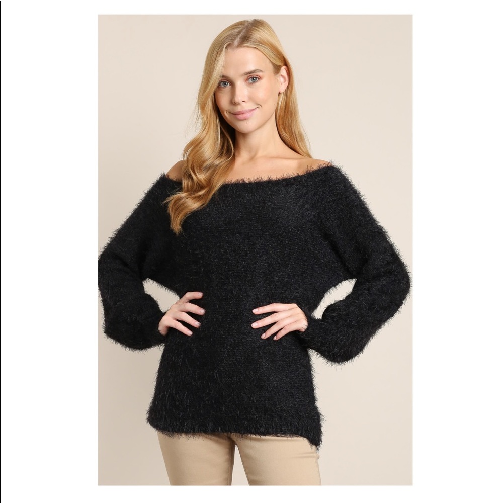 Black Multi-way Soft Sweater Pullover